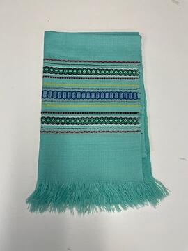 Sea Green Table Covering w/ Intricate Designs